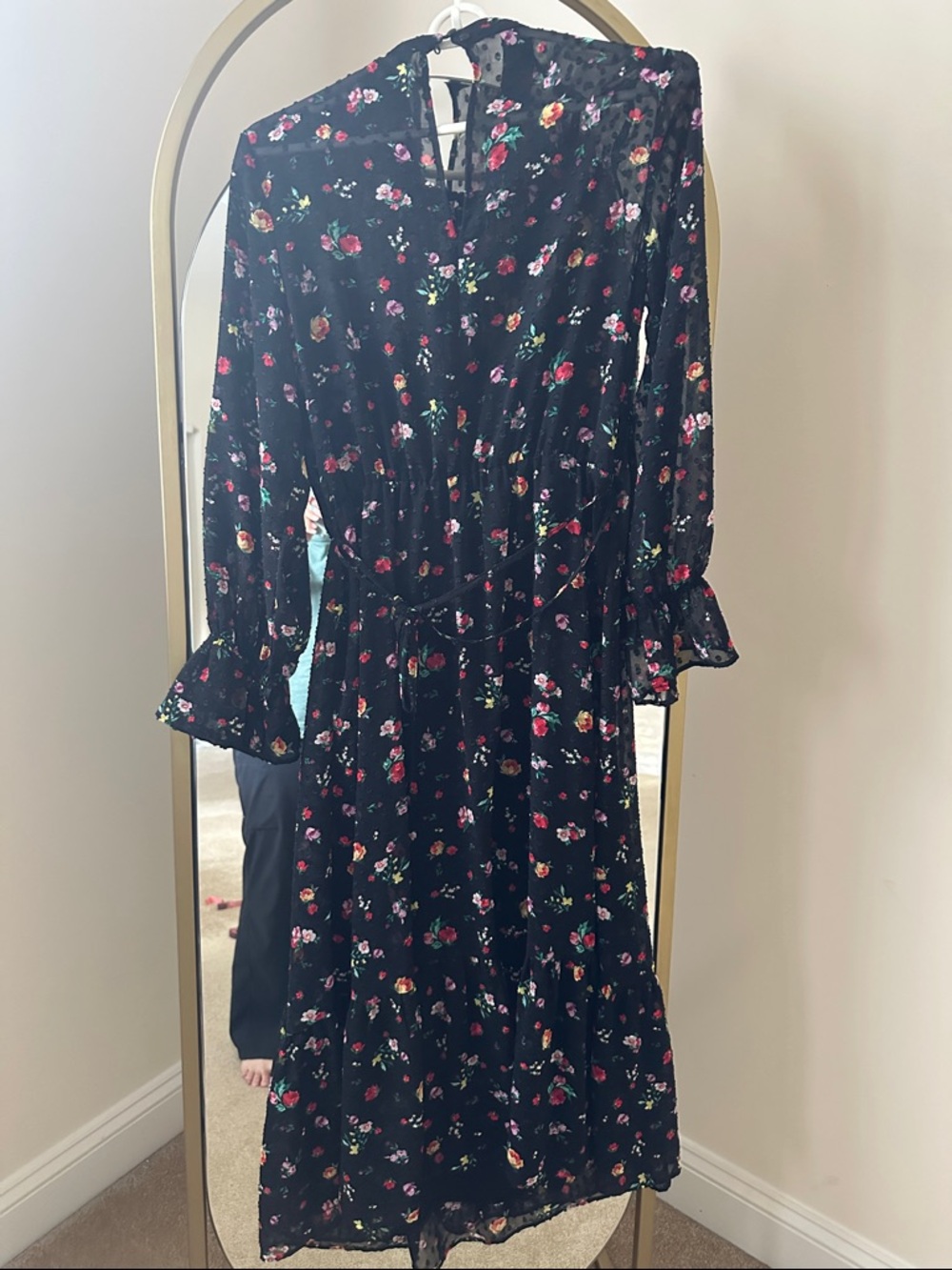 Floral Long Sleeve Black Maxi Dress. Never worn! - Picture 3 of 5